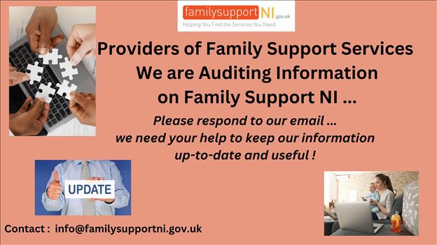 Poster inviting response to audit of information on FSNI